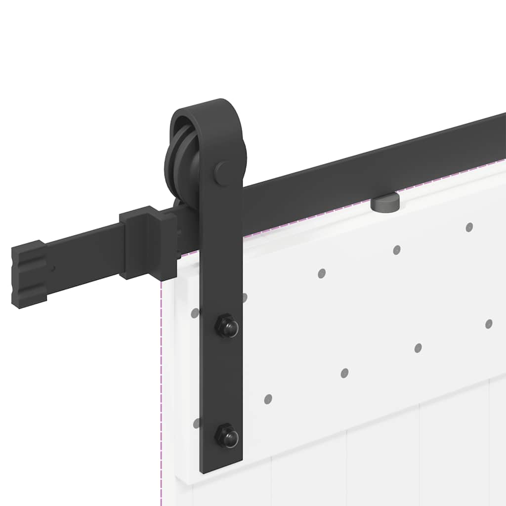 vidaXL System do montażu drzwi przesuwnych, 183 cm, stal, czarny
