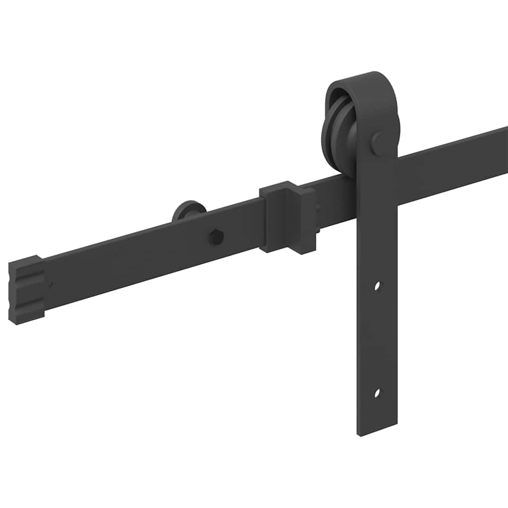 vidaXL System do montażu drzwi przesuwnych, 183 cm, stal, czarny