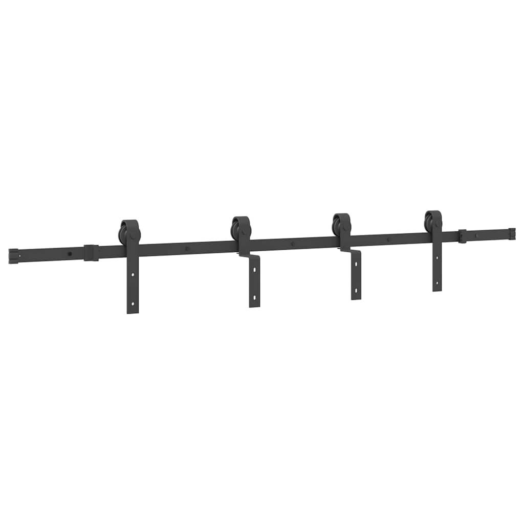 vidaXL System do montażu drzwi przesuwnych, 200 cm, stal, czarny