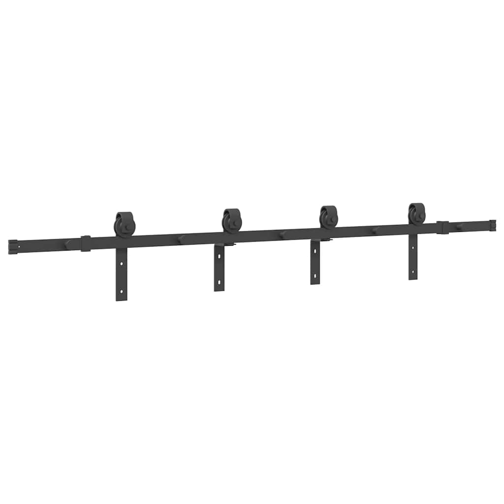 vidaXL System do montażu drzwi przesuwnych, 200 cm, stal, czarny