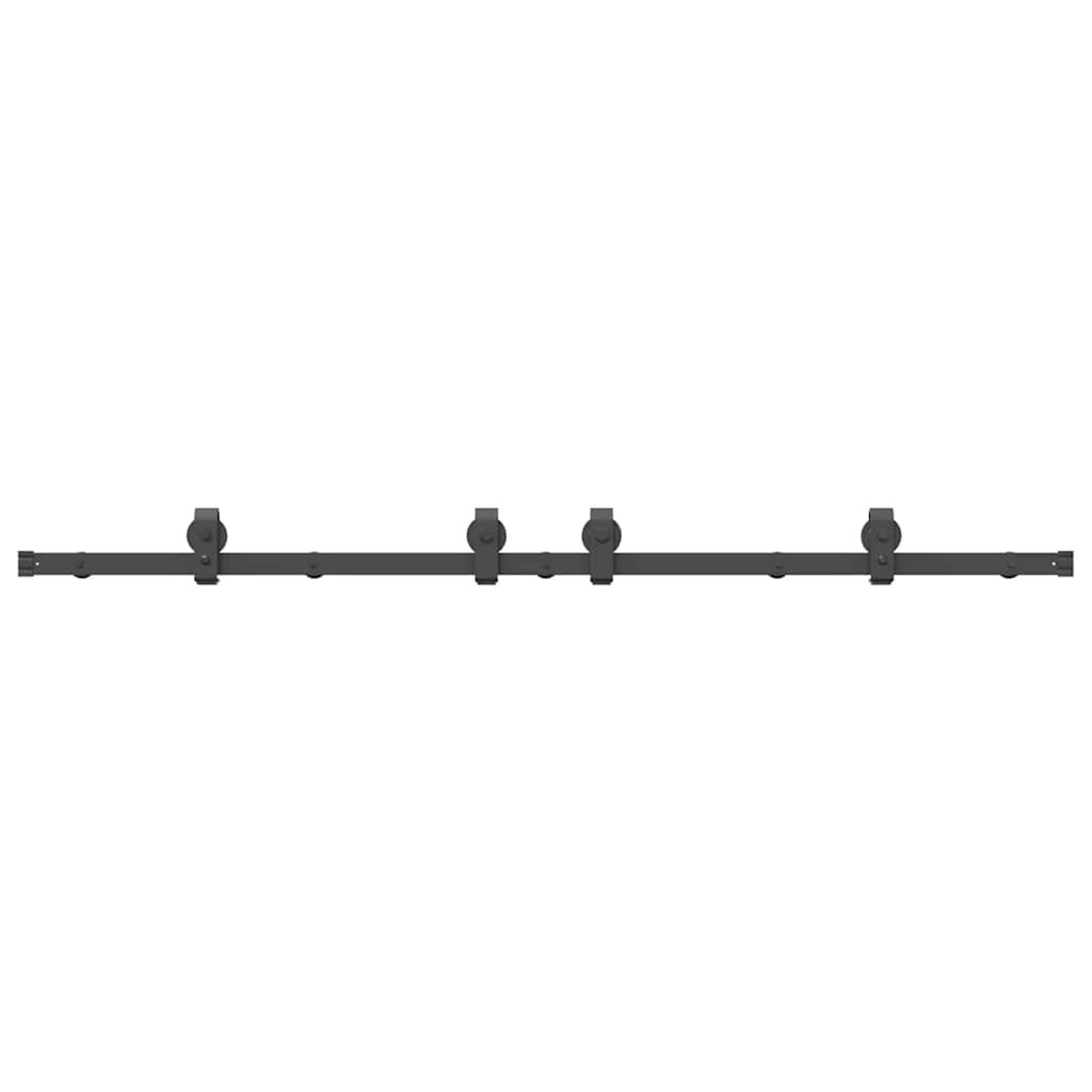 vidaXL System do montażu drzwi przesuwnych, 183 cm, stal, czarny
