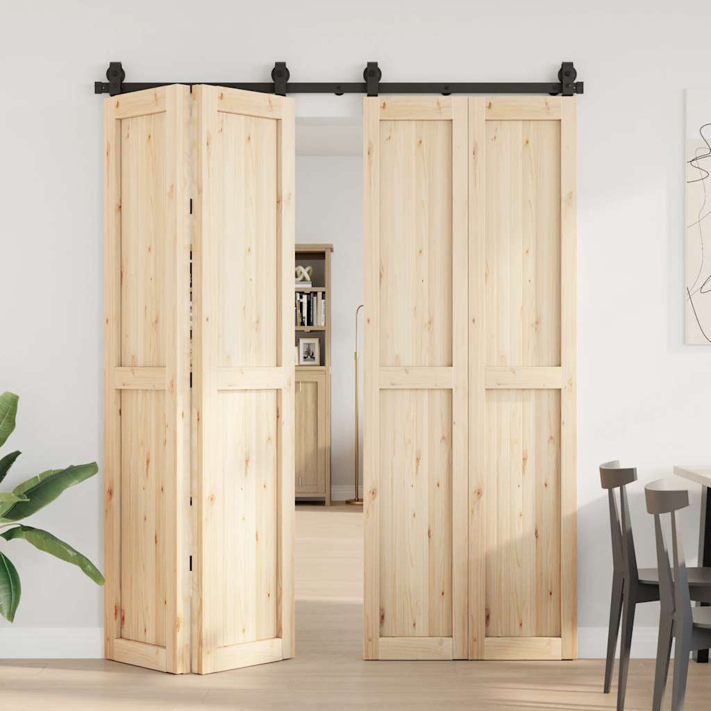 vidaXL System do montażu drzwi przesuwnych, 183 cm, stal, czarny