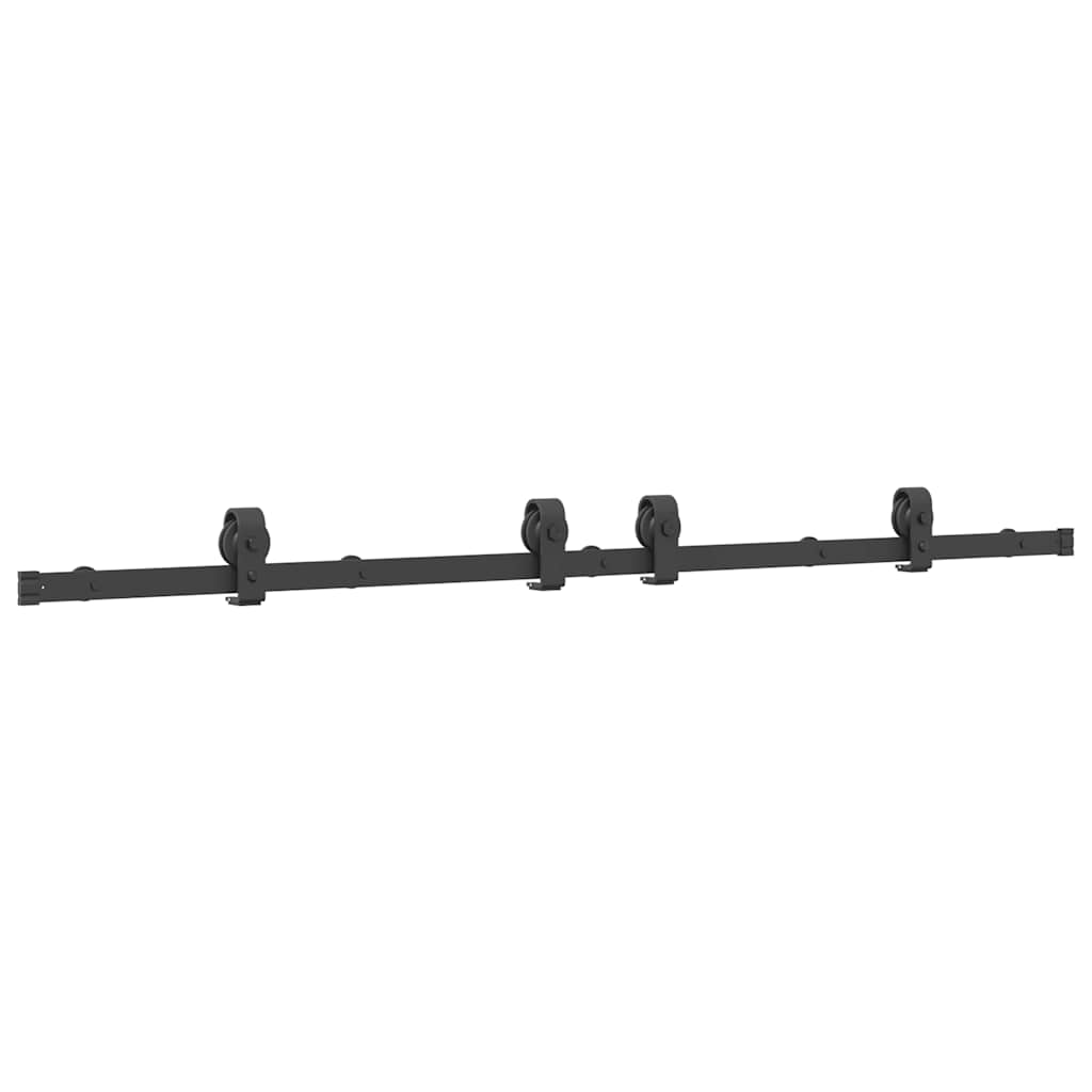vidaXL System do montażu drzwi przesuwnych, 183 cm, stal, czarny