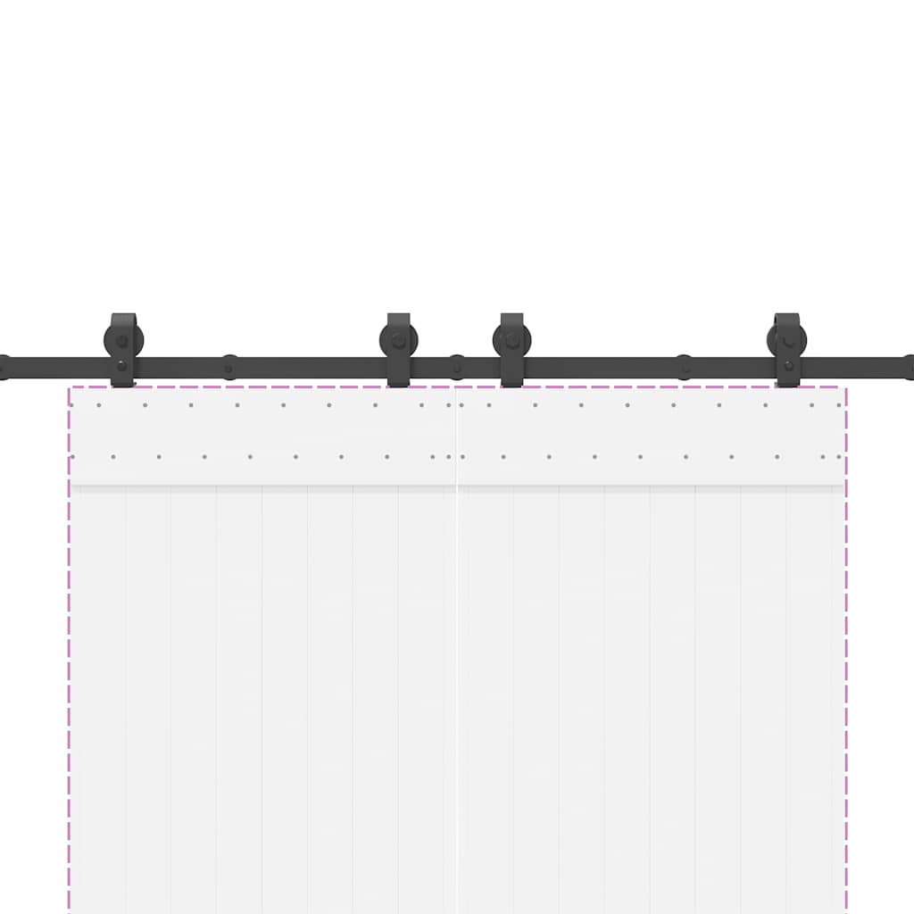 vidaXL System do montażu drzwi przesuwnych, 200 cm, stal, czarny