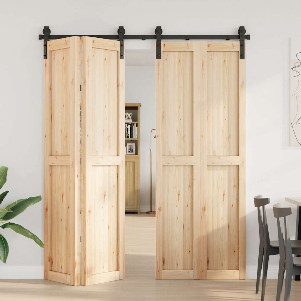 vidaXL System do montażu drzwi przesuwnych, 183 cm, stal, czarny