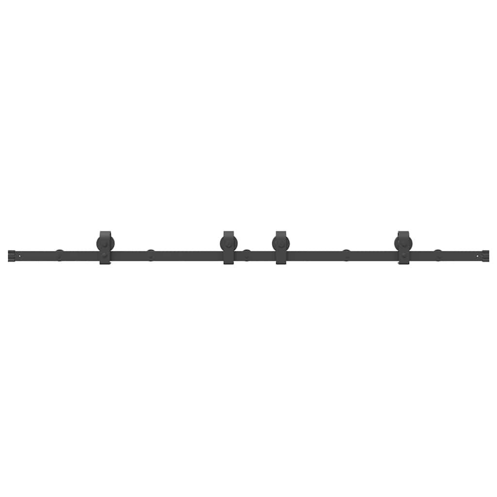 vidaXL System do montażu drzwi przesuwnych, 183 cm, stal, czarny