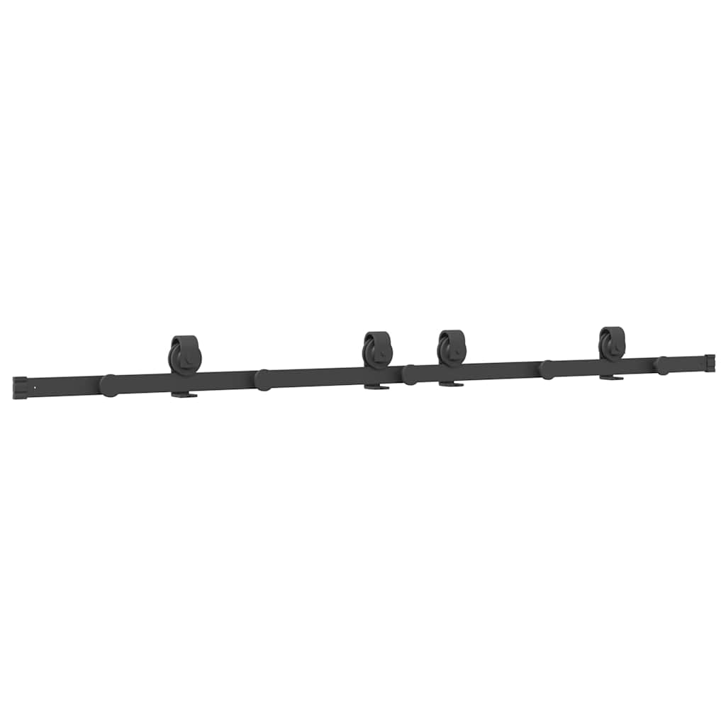 vidaXL System do montażu drzwi przesuwnych, 183 cm, stal, czarny