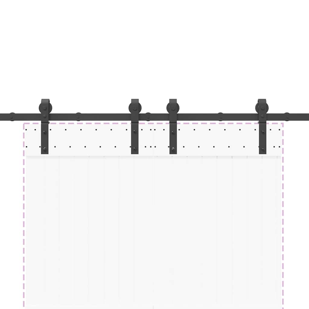 vidaXL System do montażu drzwi przesuwnych, 183 cm, stal, czarny