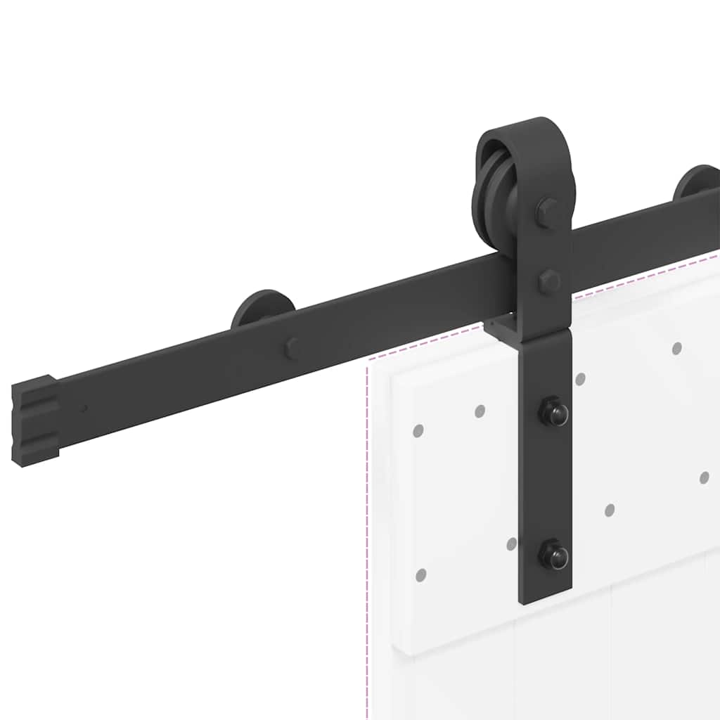 vidaXL System do montażu drzwi przesuwnych, 183 cm, stal, czarny