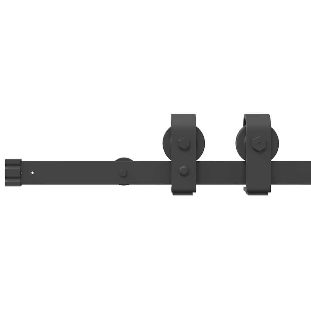 vidaXL System do montażu drzwi przesuwnych, 183 cm, stal, czarny