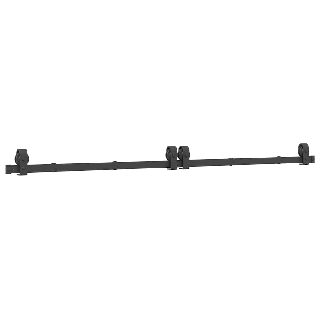 vidaXL System do montażu drzwi przesuwnych, 200 cm, stal, czarny