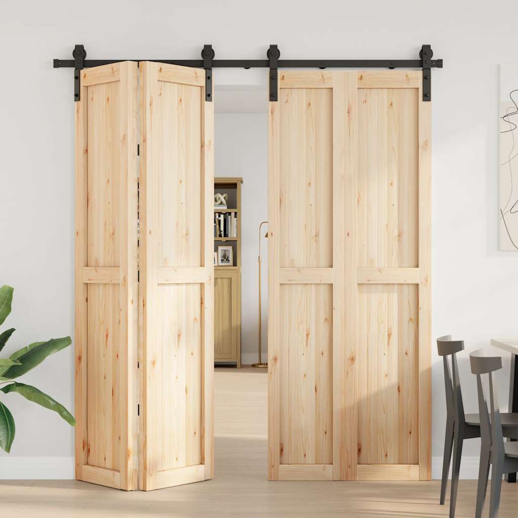 vidaXL System do montażu drzwi przesuwnych, 200 cm, stal, czarny