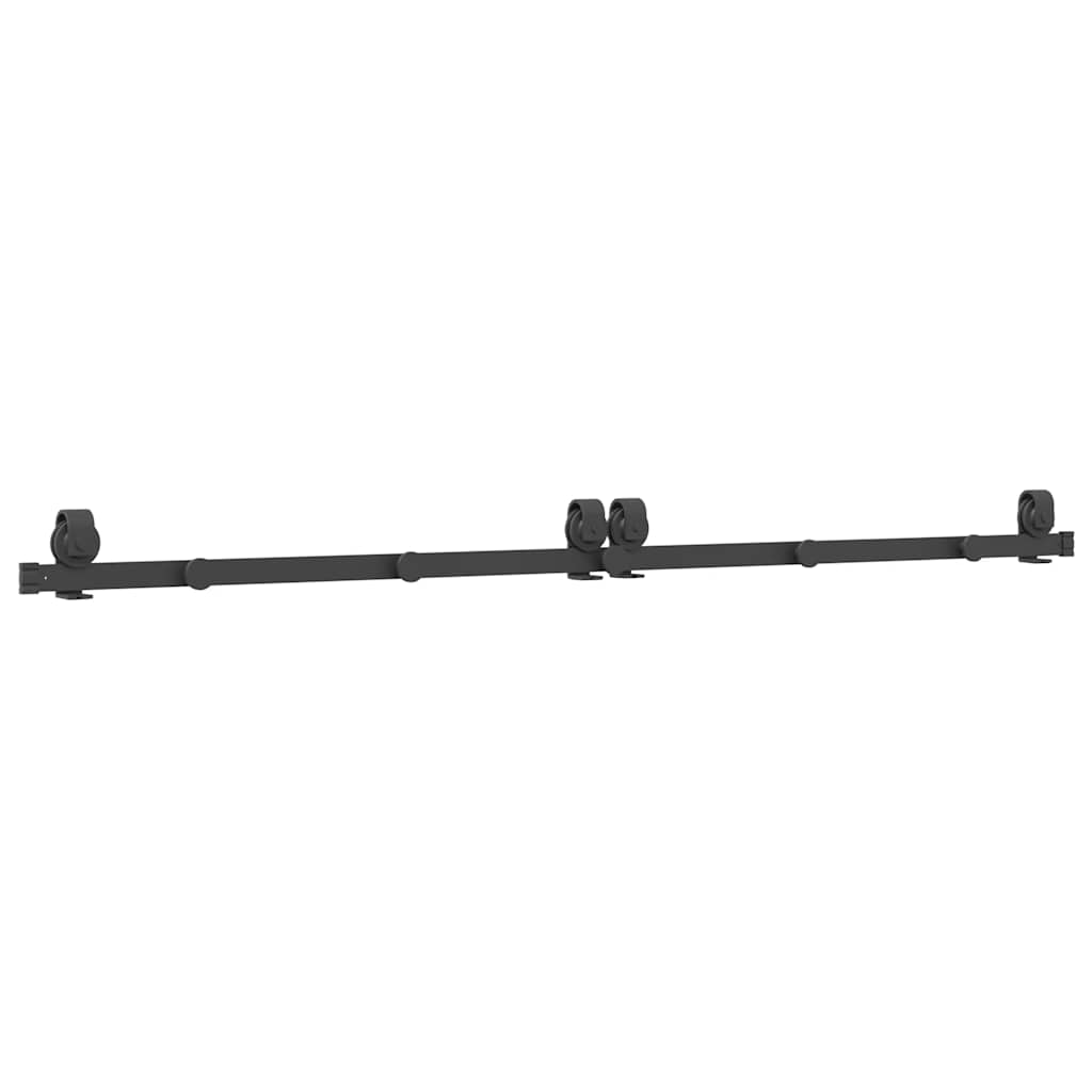 vidaXL System do montażu drzwi przesuwnych, 200 cm, stal, czarny