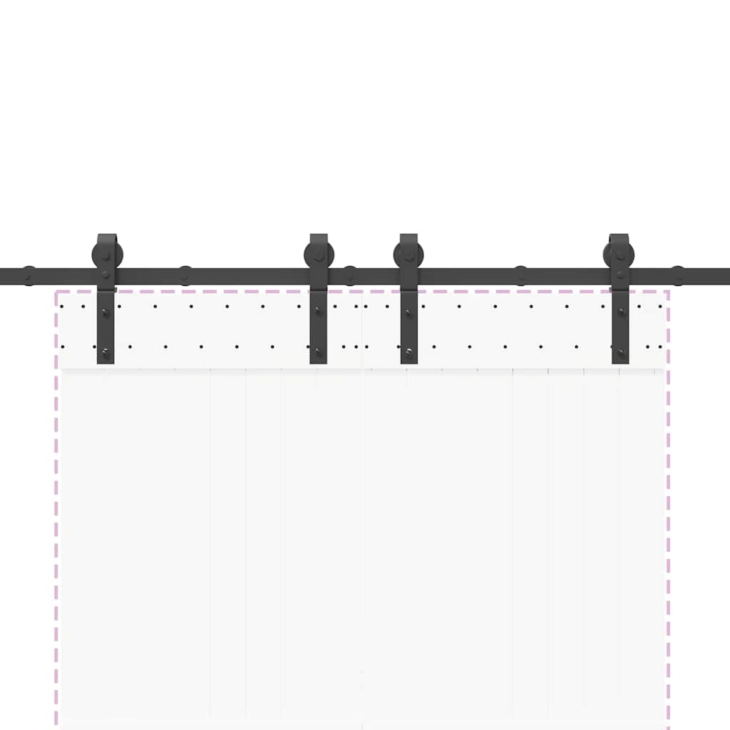 vidaXL System do montażu drzwi przesuwnych, 200 cm, stal, czarny