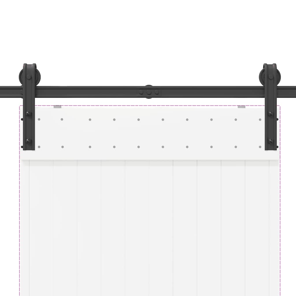 vidaXL System do montażu drzwi przesuwnych, 183 cm, stal, czarny