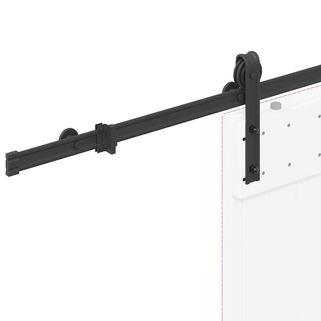 vidaXL System do montażu drzwi przesuwnych, 183 cm, stal, czarny