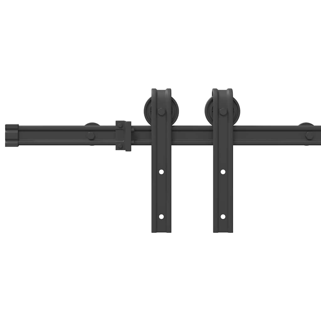 vidaXL System do montażu drzwi przesuwnych, 183 cm, stal, czarny