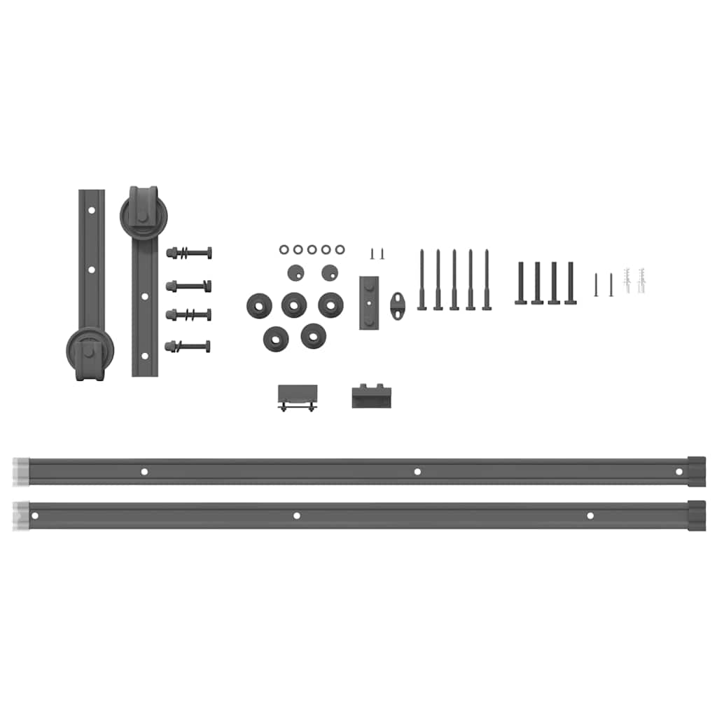 vidaXL System do montażu drzwi przesuwnych, 200 cm, stal, czarny