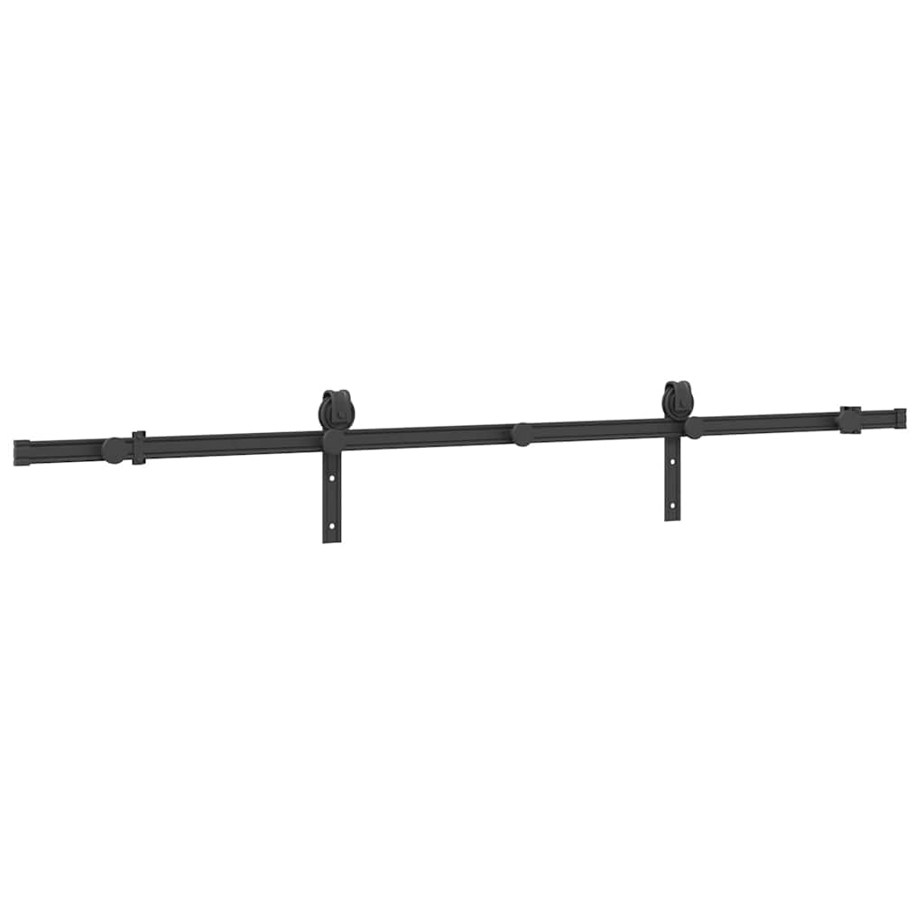 vidaXL System do montażu drzwi przesuwnych, 200 cm, stal, czarny