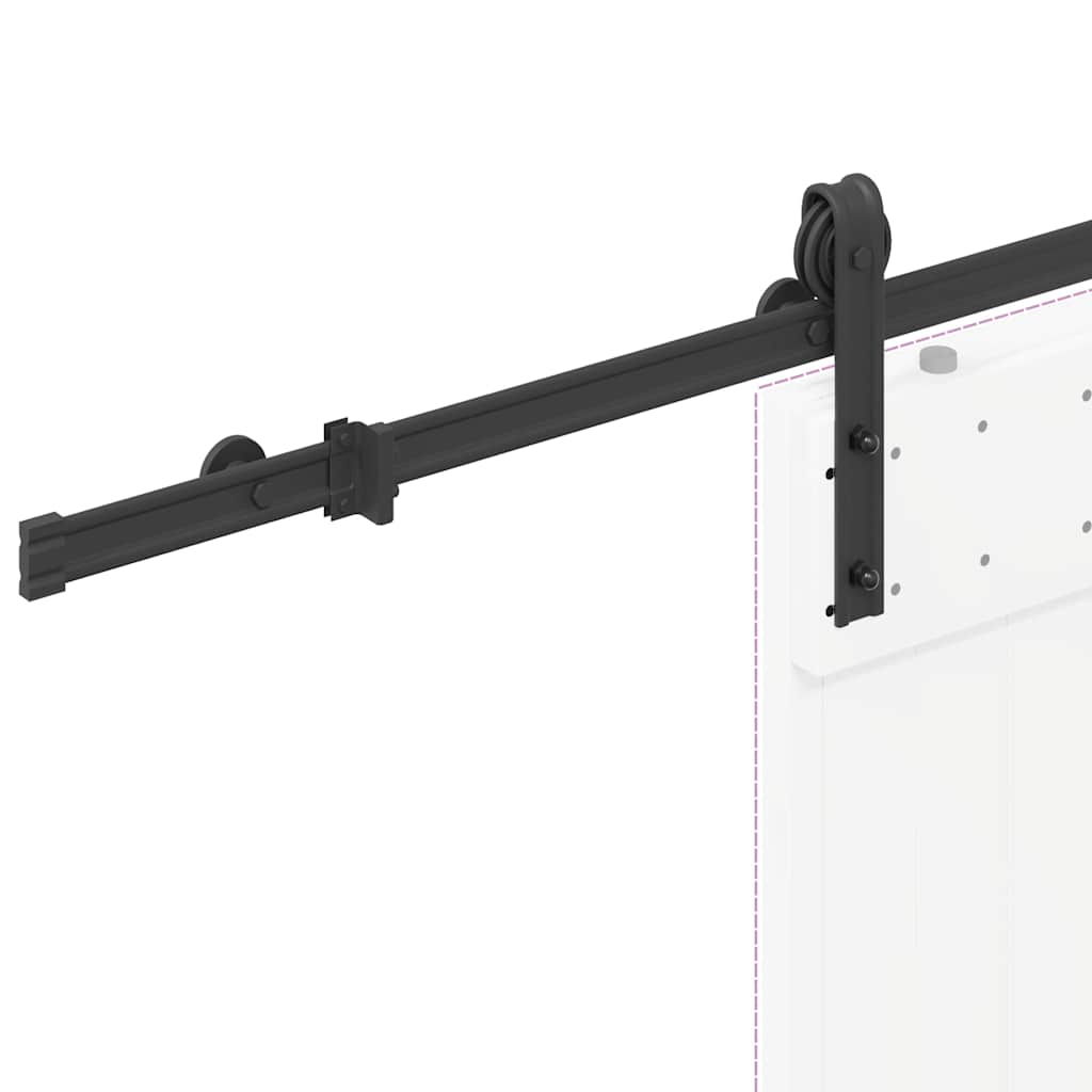 vidaXL System do montażu drzwi przesuwnych, 200 cm, stal, czarny