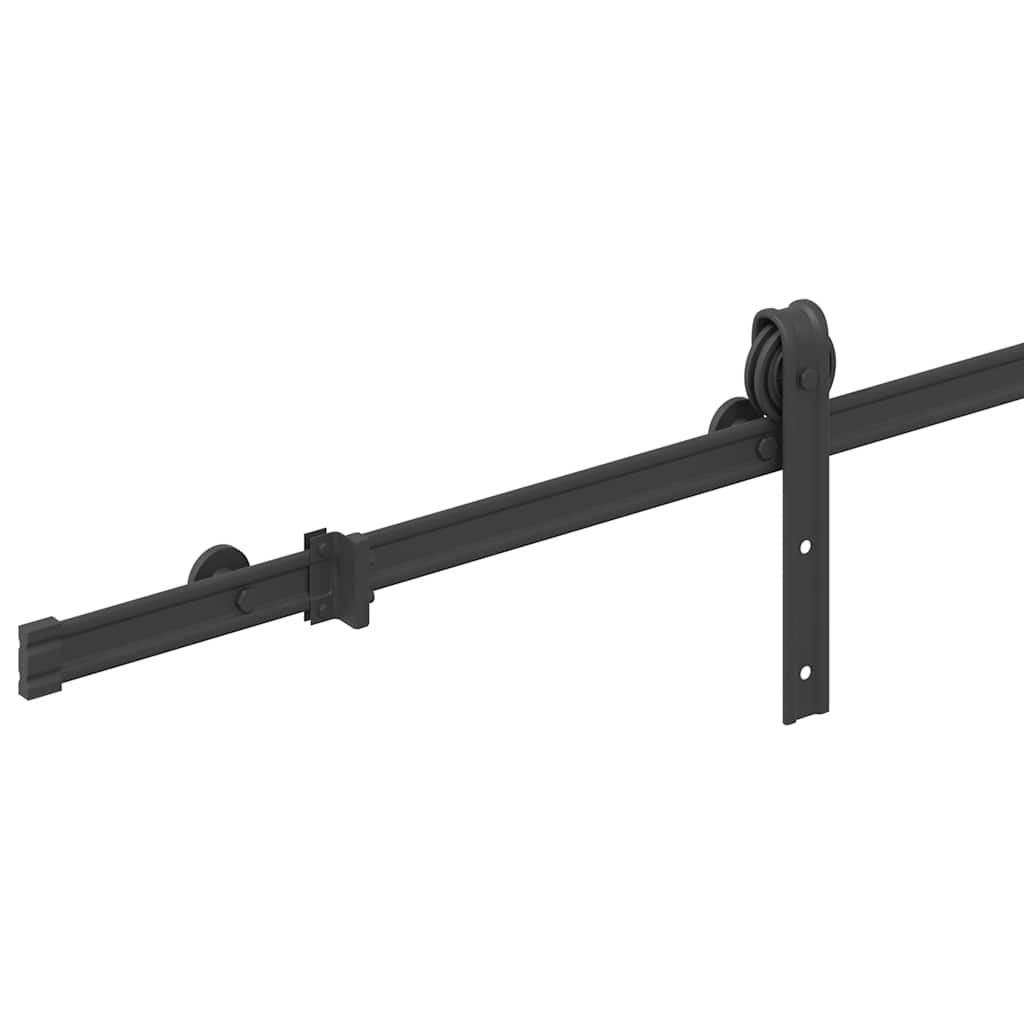 vidaXL System do montażu drzwi przesuwnych, 200 cm, stal, czarny