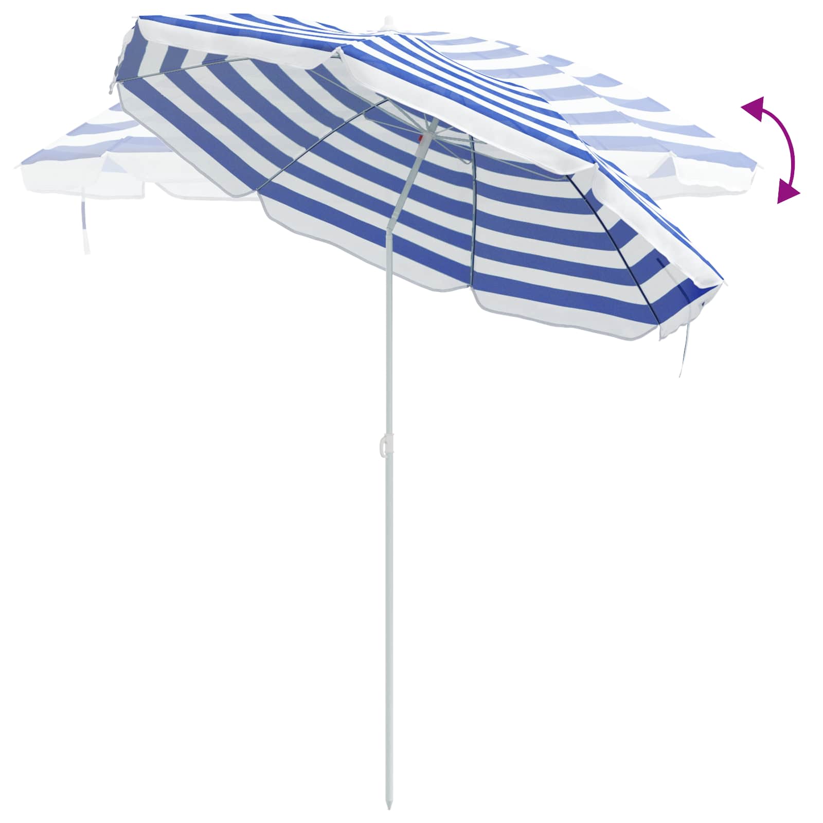 vidaXL Parasolka ogrodowa 240 cm Poliester 170T Niebieski i biały