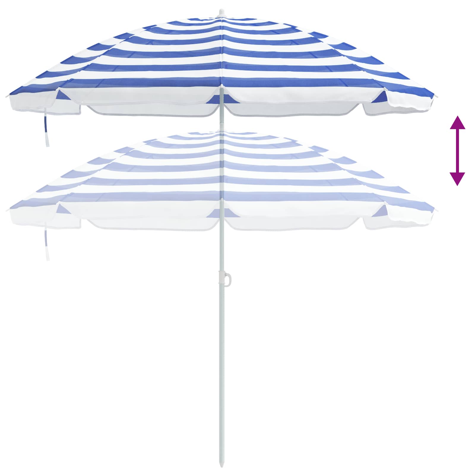 vidaXL Parasolka ogrodowa 240 cm Poliester 170T Niebieski i biały