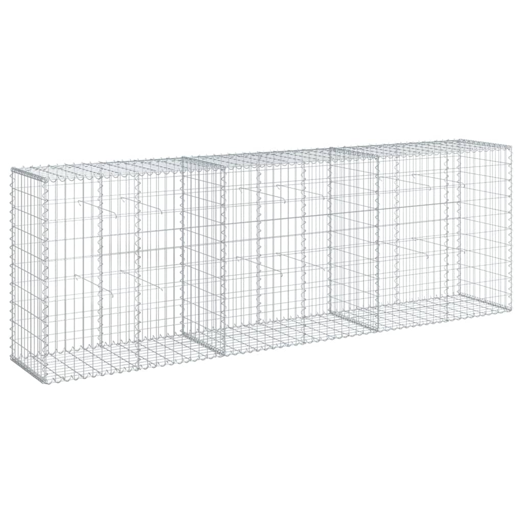 vidaXL Kosz gabionowy z pokrywą, 300x50x100 cm, galwanizowane żelazo