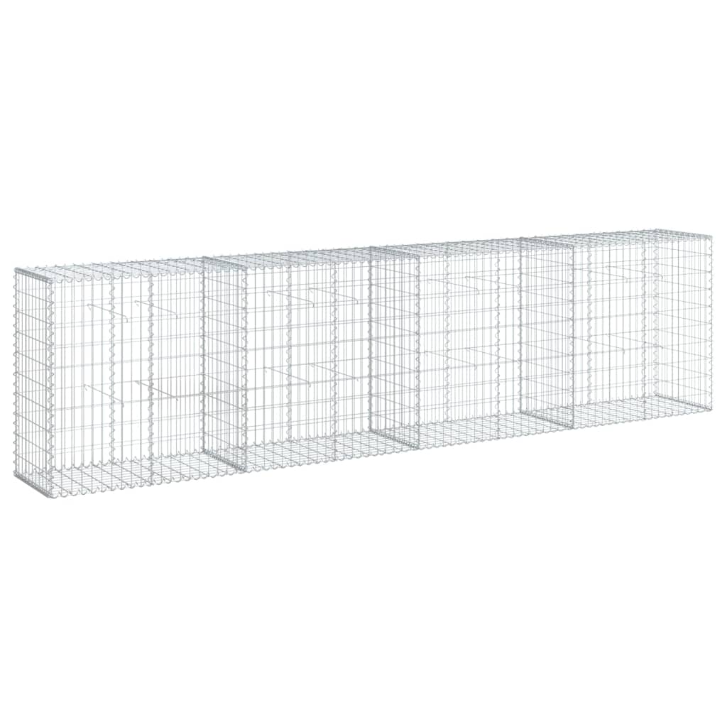 vidaXL Kosz gabionowy z pokrywą, 400x50x100 cm, galwanizowane żelazo