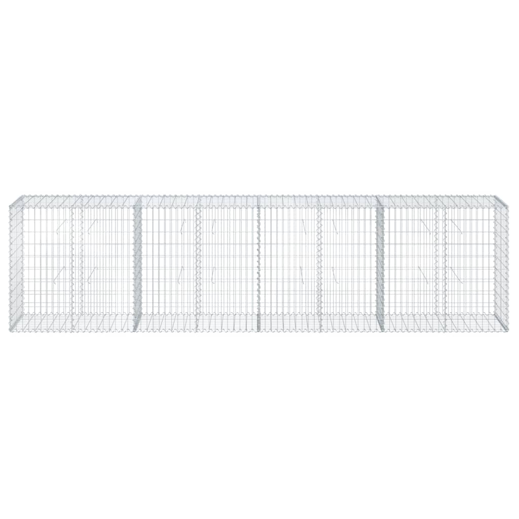 vidaXL Kosz gabionowy z pokrywą, 400x50x100 cm, galwanizowane żelazo
