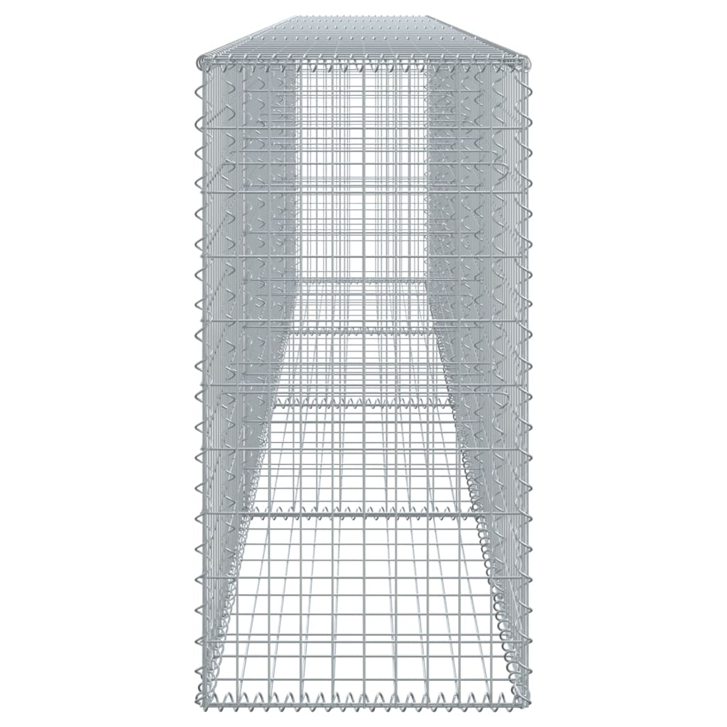 vidaXL Kosz gabionowy z pokrywą, 400x50x100 cm, galwanizowane żelazo