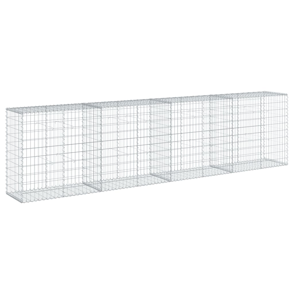 vidaXL Kosz gabionowy z pokrywą, 400x50x100 cm, galwanizowane żelazo