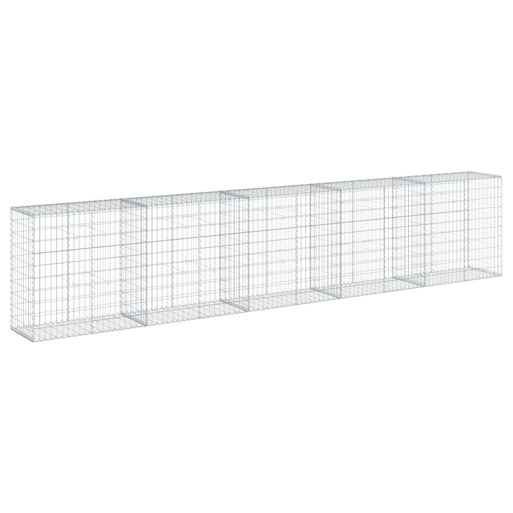 vidaXL Kosz gabionowy z pokrywą, 500x50x100 cm, galwanizowane żelazo