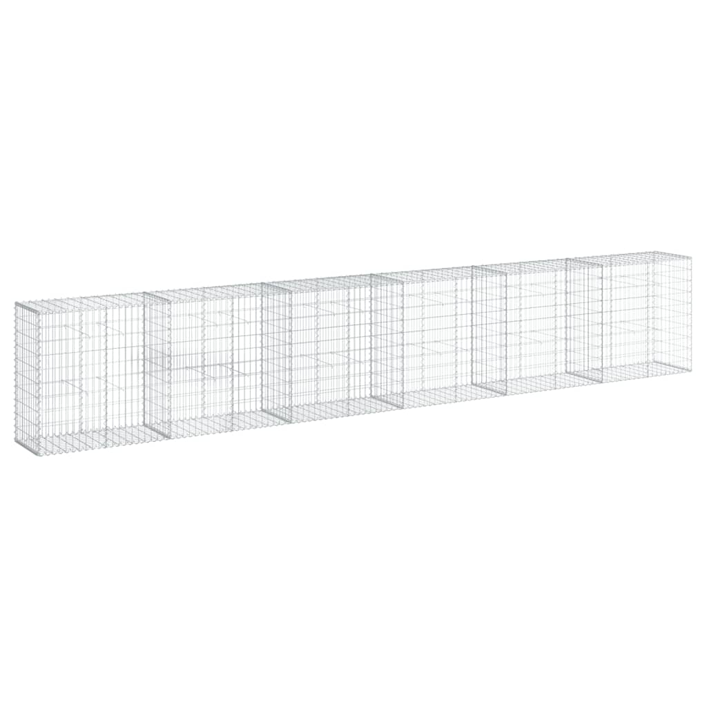 vidaXL Kosz gabionowy z pokrywą, 600x50x100 cm, galwanizowane żelazo
