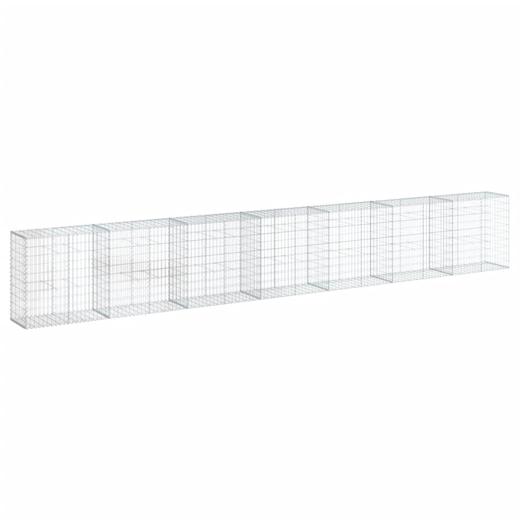 vidaXL Kosz gabionowy z pokrywą, 700x50x100 cm, galwanizowane żelazo