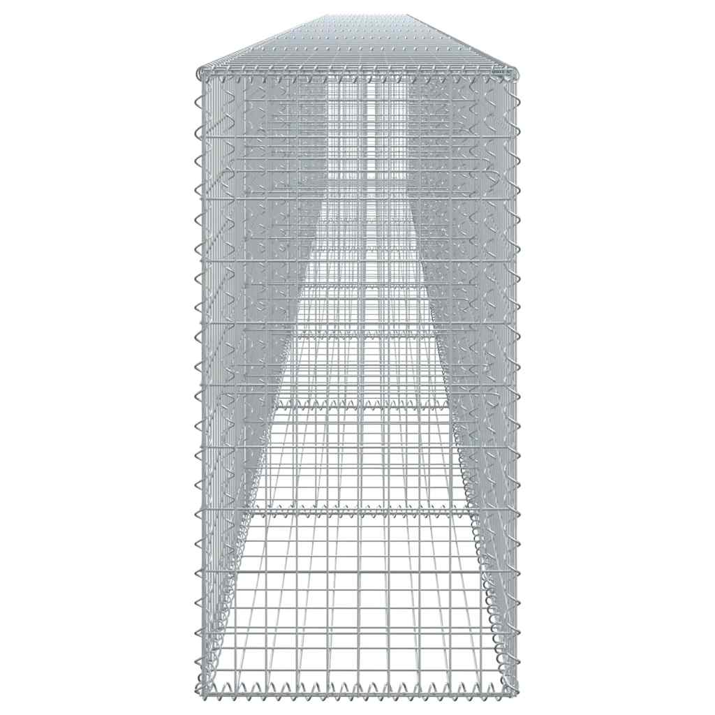 vidaXL Kosz gabionowy z pokrywą, 800x50x100 cm, galwanizowane żelazo