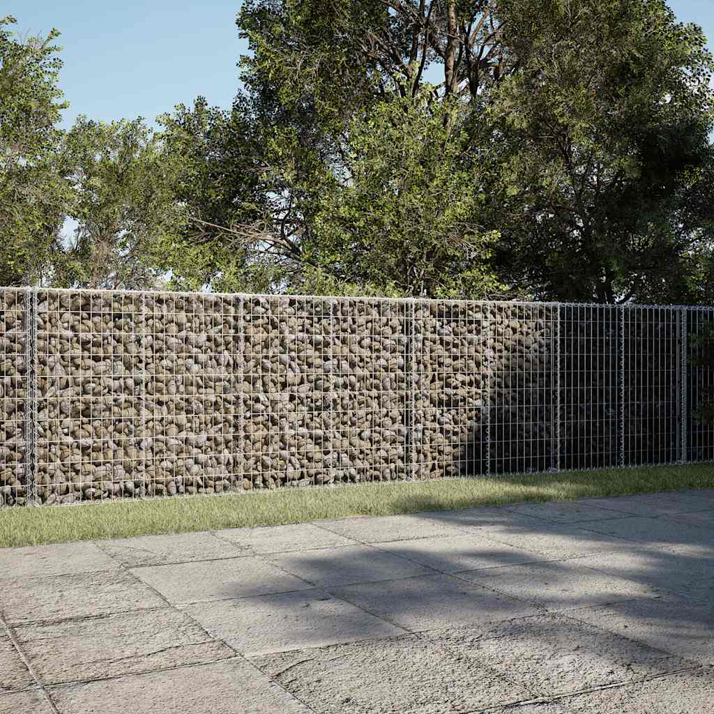 vidaXL Kosz gabionowy z pokrywą, 800x50x100 cm, galwanizowane żelazo