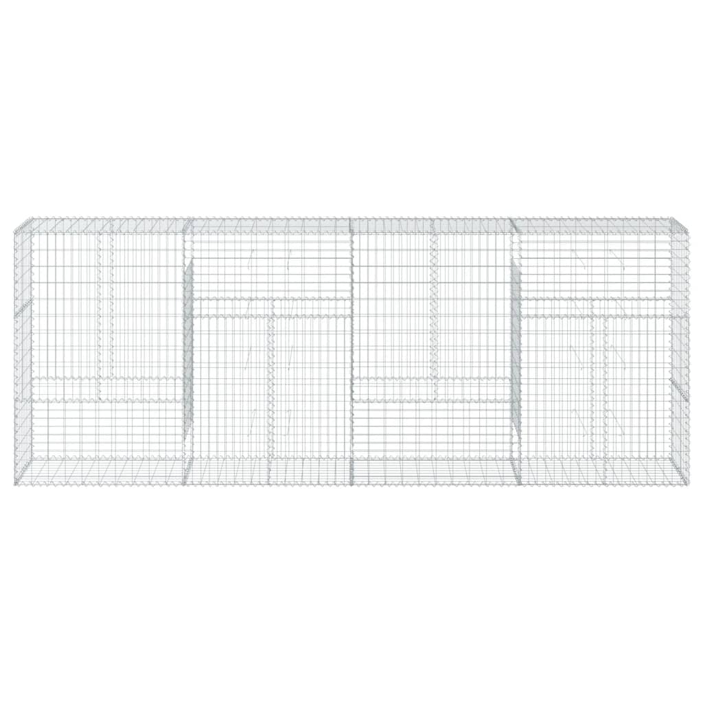 vidaXL Kosz gabionowy z pokrywą, 400x50x150 cm, galwanizowane żelazo