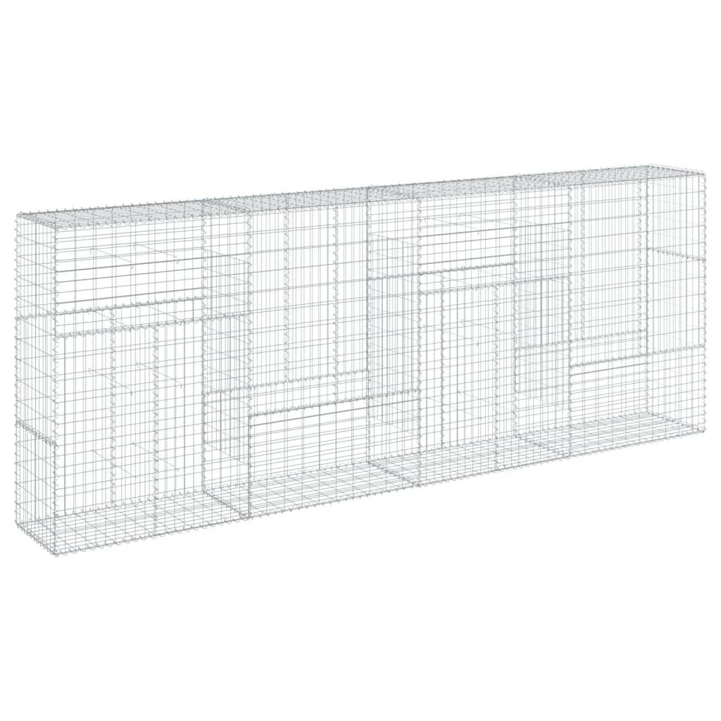 vidaXL Kosz gabionowy z pokrywą, 400x50x150 cm, galwanizowane żelazo
