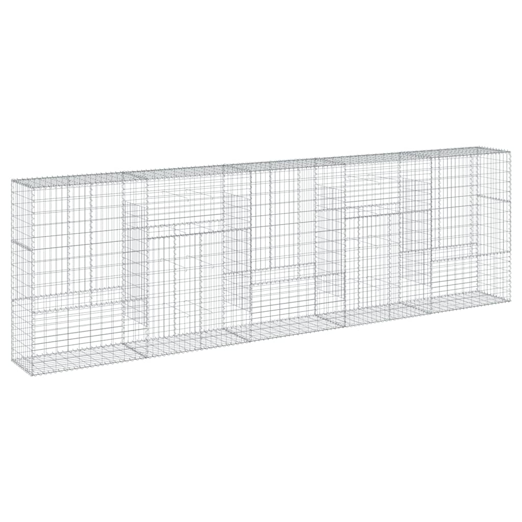 vidaXL Kosz gabionowy z pokrywą, 500x50x150 cm, galwanizowane żelazo