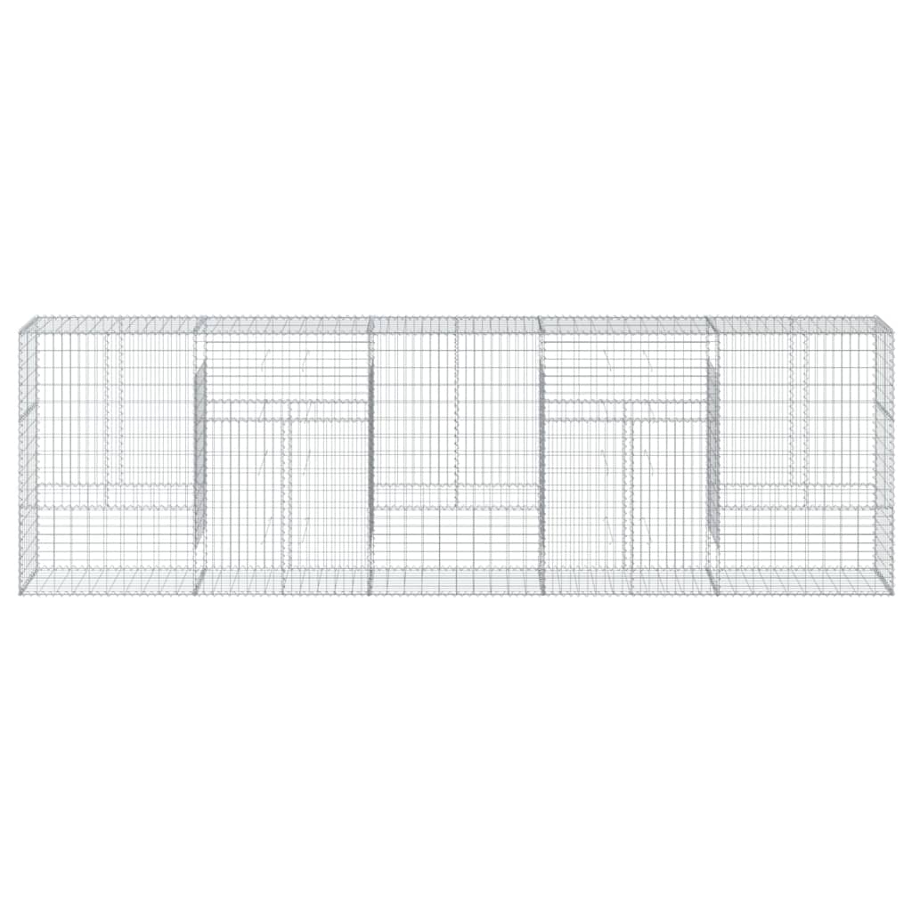 vidaXL Kosz gabionowy z pokrywą, 500x50x150 cm, galwanizowane żelazo