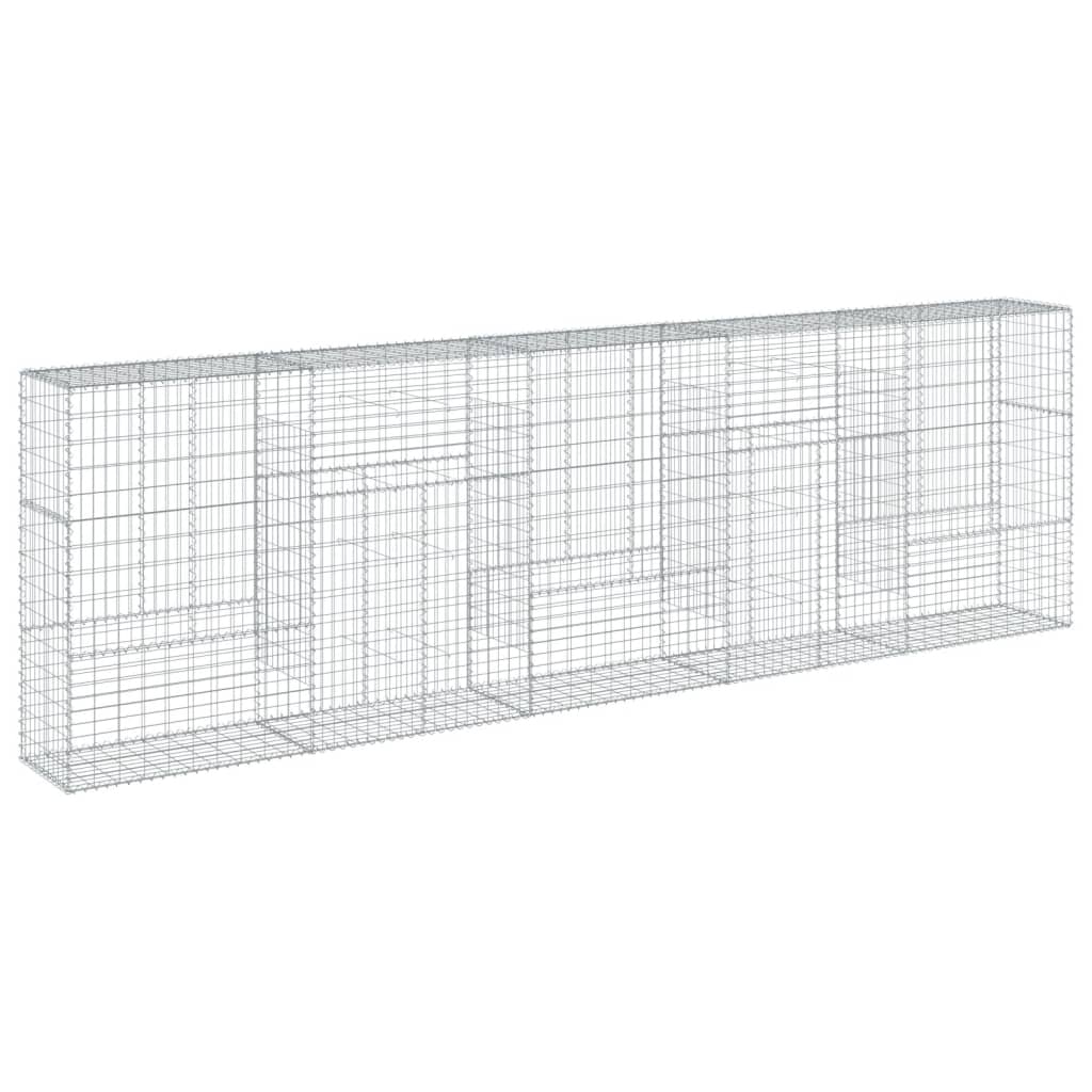 vidaXL Kosz gabionowy z pokrywą, 500x50x150 cm, galwanizowane żelazo