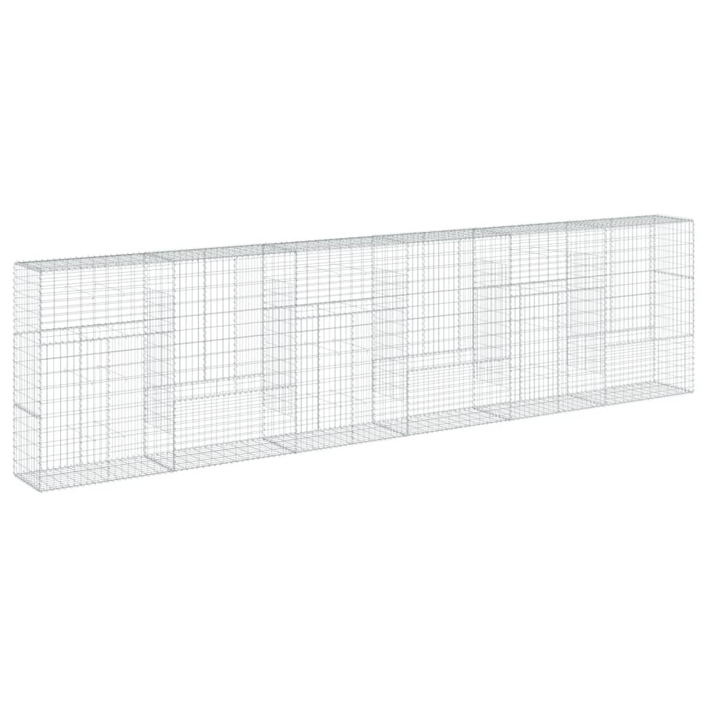 vidaXL Kosz gabionowy z pokrywą, 600x50x150 cm, galwanizowane żelazo