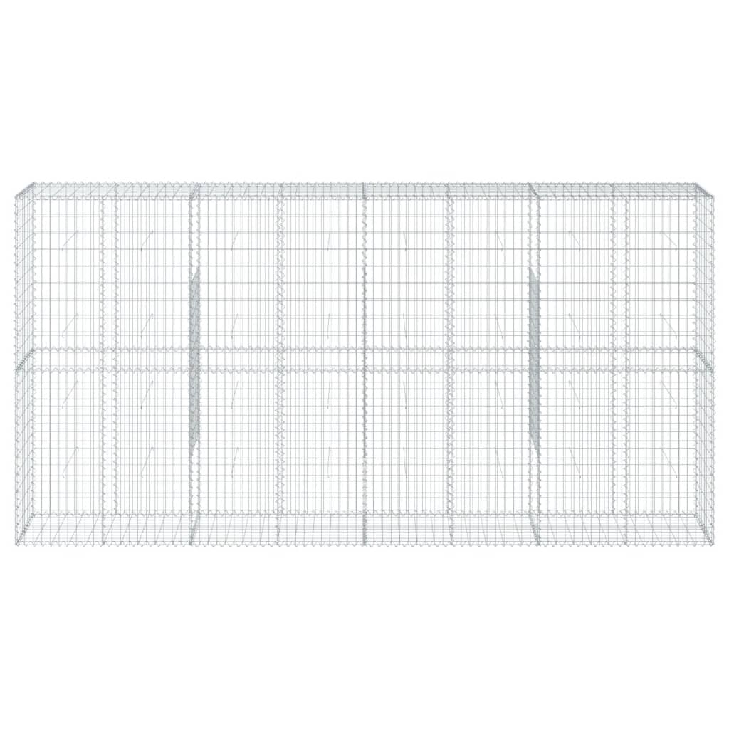 vidaXL Kosz gabionowy z pokrywą, 400x50x200 cm, galwanizowane żelazo