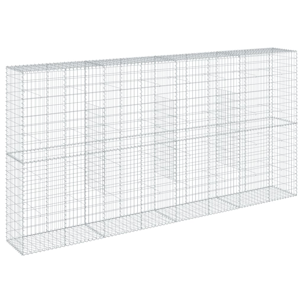 vidaXL Kosz gabionowy z pokrywą, 400x50x200 cm, galwanizowane żelazo