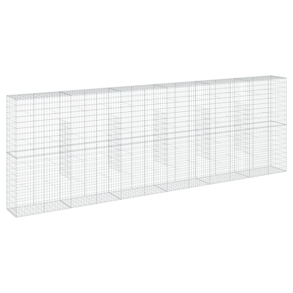 vidaXL Kosz gabionowy z pokrywą, 600x50x200 cm, galwanizowane żelazo