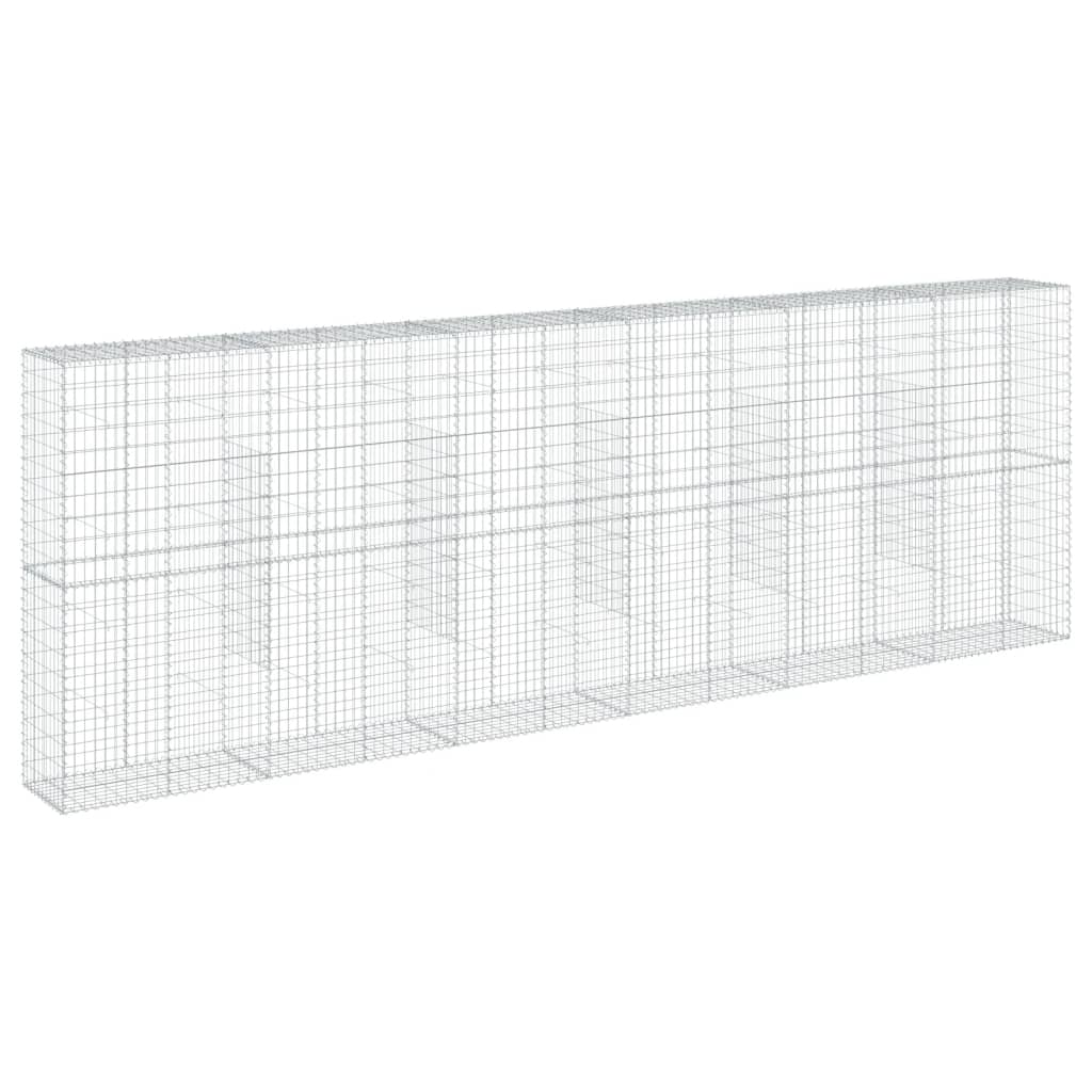 vidaXL Kosz gabionowy z pokrywą, 600x50x200 cm, galwanizowane żelazo