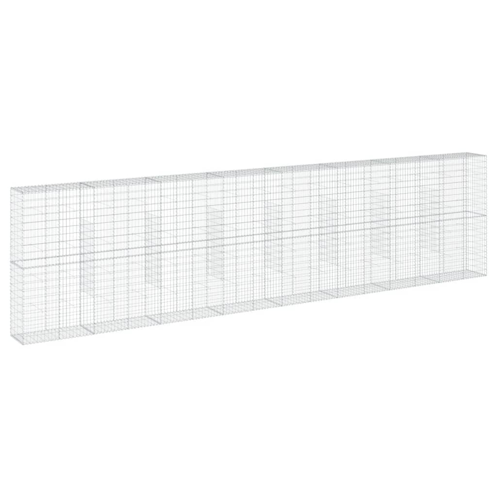 vidaXL Kosz gabionowy z pokrywą, 800x50x200 cm, galwanizowane żelazo