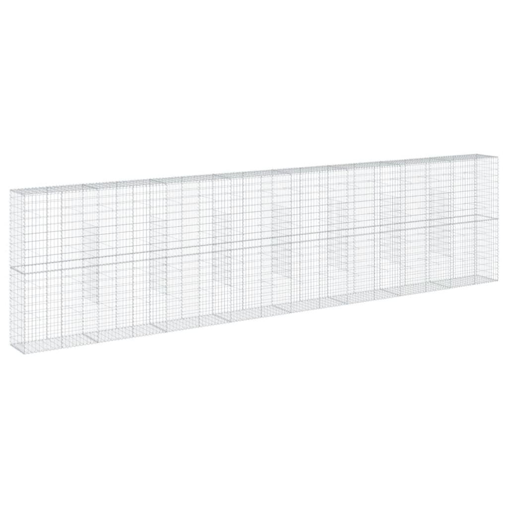 vidaXL Kosz gabionowy z pokrywą, 800x50x200 cm, galwanizowane żelazo