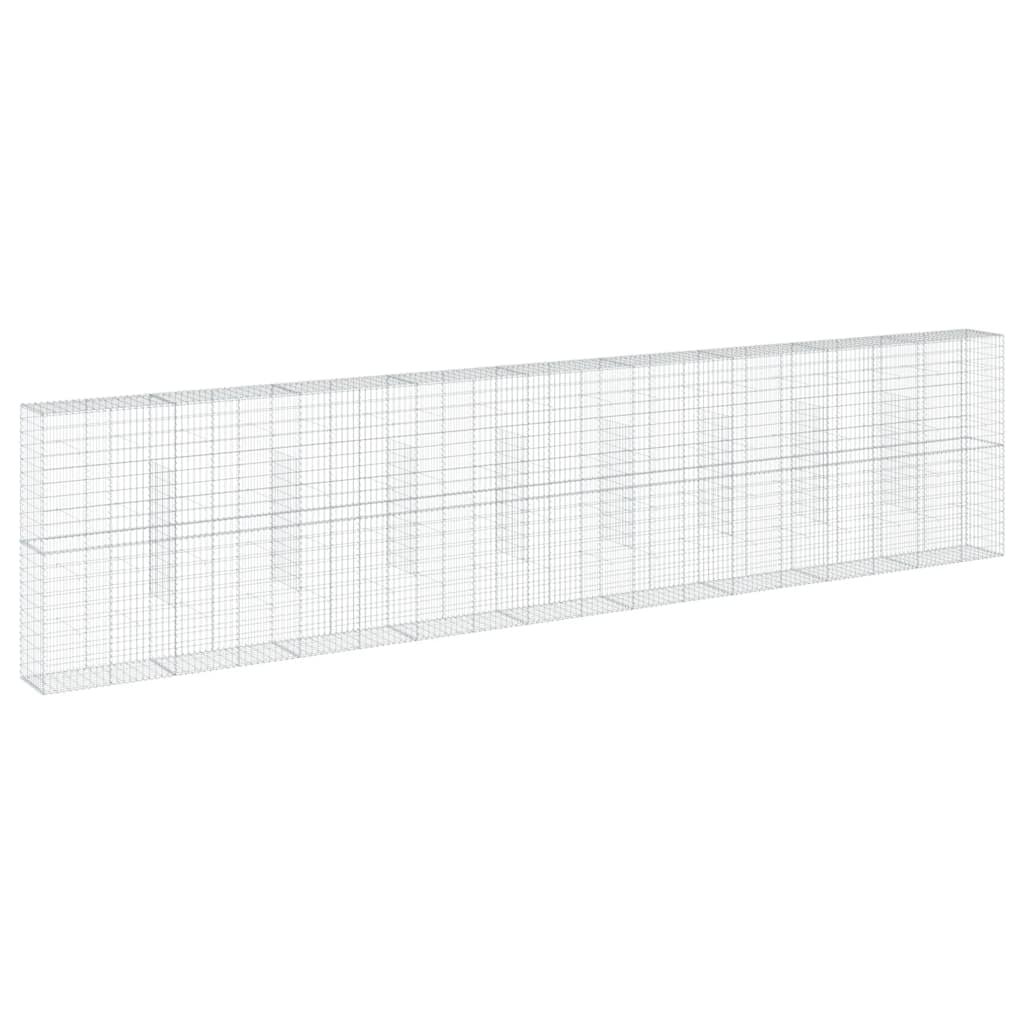 vidaXL Kosz gabionowy z pokrywą, 900x50x200 cm, galwanizowane żelazo